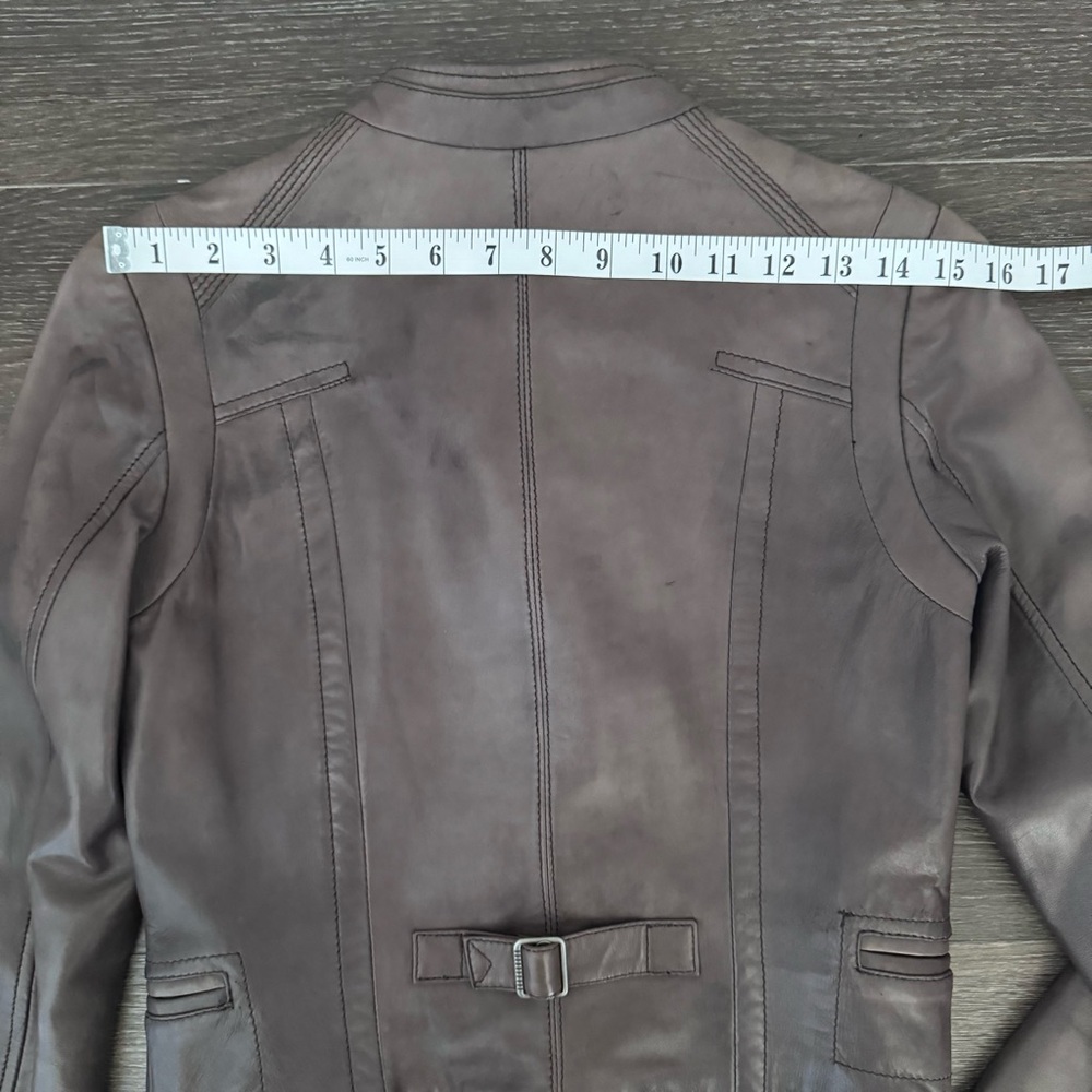 Danier Brown Leather Button-Front Jacket XXS–S - Picture 14 of 17